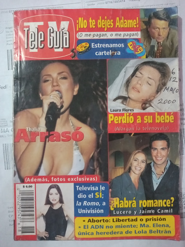 Thalia En Revista Teleguia Mayo 2000 Laura Flores Dkda