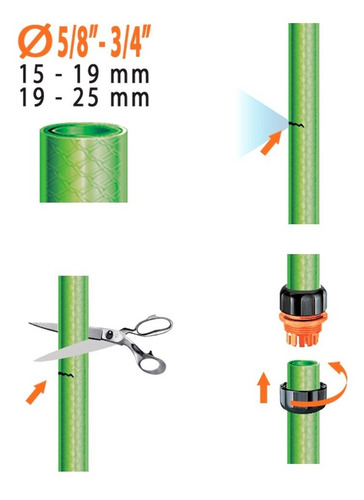 Imagen 2 de 3 de Reparador Unión Manguera 3/4´´ 8621 Claber Italia