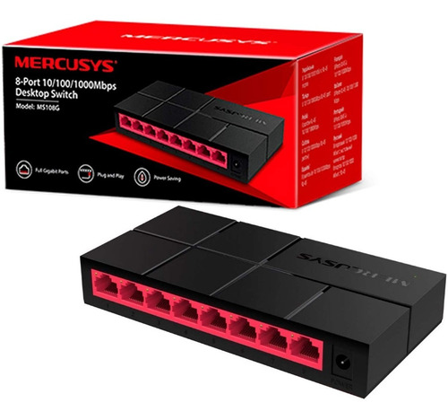 Switch De Escritorio 8 Puertos Gb 10/100/1000 Mbps / Ms108g