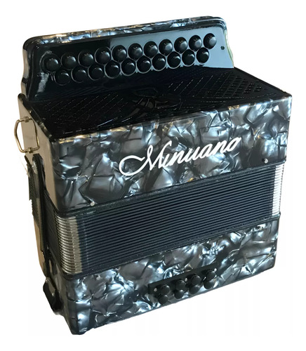 Acordeon Minuano 8 Baixos 21 Botões Cinza Revestido