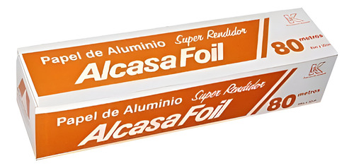 Papel Aluminio Alcasa Foil Naranja 80 Mt Largo X 30 Cm Ancho