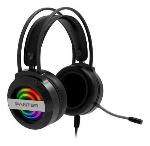 Auricular Gamer Panter Gh203 Micrófono Luces Led Rgb Usb