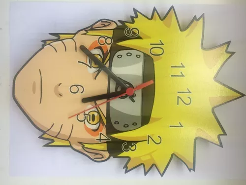 Relógio De Parede Rosto Do Naruto Anime Aldeia Da Folha Geek