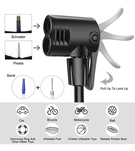 Imagen 4 de 6 de Mini Bombin De Pie Con Adaptadores/ Tomasstore