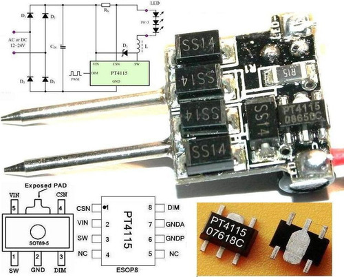 20 Piezas Pt4115 Sot-89 Led Driver 1x3w O 3x1w