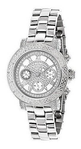 Luxurman Montana Real Diamond Watch Para Mujer Con Correa De