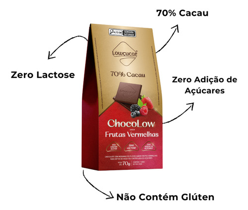 Chocolate Zero Açúcares 70g Sabores Variados Kit Com 3