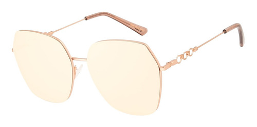 Óculos De Sol Feminino Alok Tech In Style Quadrado Rosé Banh Cor da lente Bege