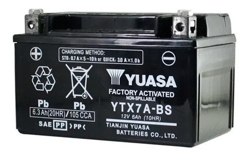 Bateria Moto Yuasa Ytx7 A Bs Motorace