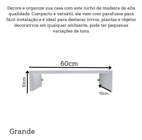Kit Prateleira Nicho Madeira Suporte Parede Branca Decoração
