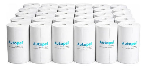 Autopel Caixa 30 Unidades Bobinas 80x40 40 metros Térmica Branco 44 g