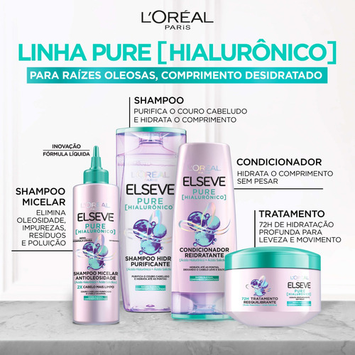 Shampoo Micelar Elseve Pure Hialurônico 300ml L'oréal Paris