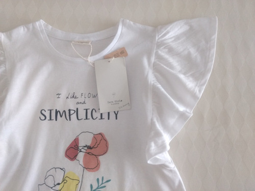 Zara Remera Sin Mangas Bolados Niña Talle 7 Años Importada