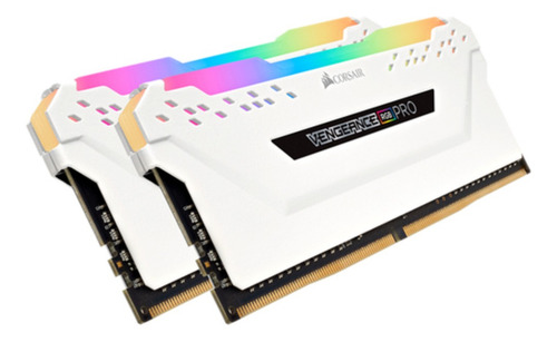 Imagen 2 de 3 de Memoria RAM Vengeance RGB Pro gamer color blanco 16GB 2 Corsair CMW16GX4M2A2666C16