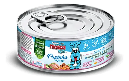 Ração Úmida Papinha Cães Turma Da Mônica Frango Lata 120g