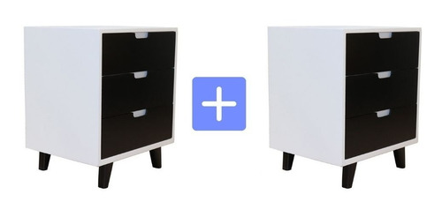 Imagen 1 de 10 de Juego De Buro De Madera Para Cama Noruega Choco Blanco 2 Pzs