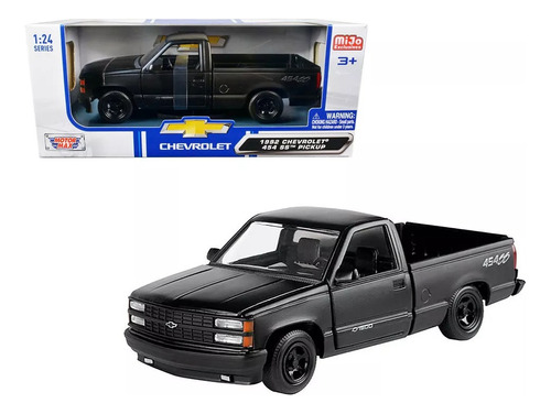 1:24 1992 Chevrolet 454 Ss Pick Up Negro Mate A Escala 