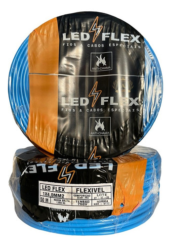 Fio / Cabo Elétrico Flexível 2,5mm² 100 Metros Cobertura Azul
