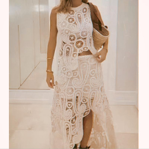 Conjunto De Falda De Fibra Modal Con Traje Casual Para Mujer