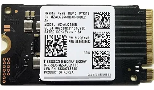 Disco Sólido Ssd Samsung Pm991a mz-alq256b 256gb M.2 2242 Pcie