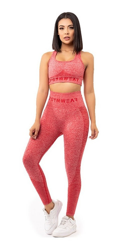 Imagen 3 de 6 de Leggins Calza Deportiva Seamless 800004 Rojo
