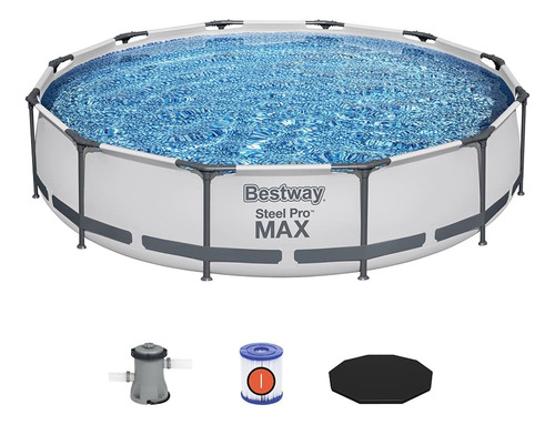 Piscina Estrutural 6.473l + Capa + Filtro 110v/220v Bestway Cor Cinza 110V