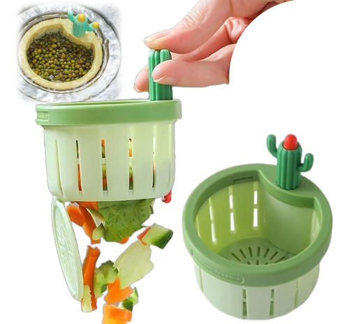 Colador De Fregadero Cactus, Cesta Vacía Automática