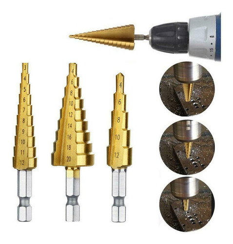 J 3pcs/set Hexagonal Hexagonal Shank Aço De Alta Velocidade