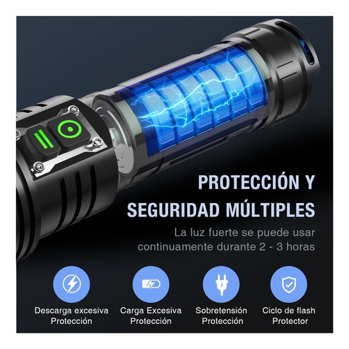 - Linterna Led Recargable 120000 Lúmenes Linterna Xhp160