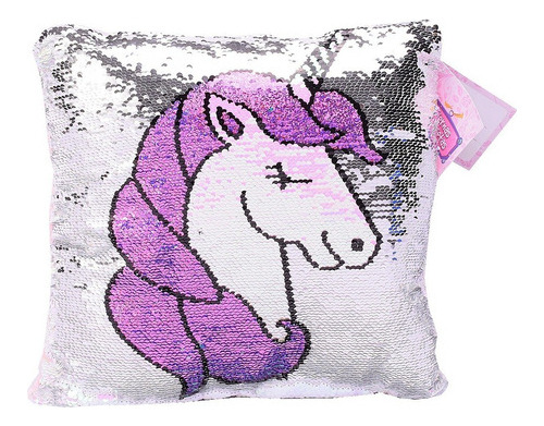 Almohadon Unicornio Con Brillo Lentejuelas Tiernas Mascotas 