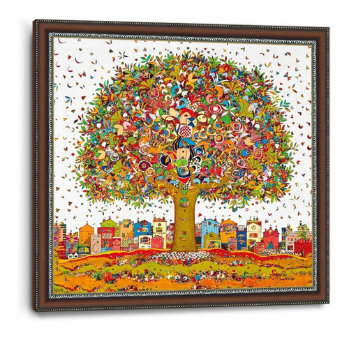 Cuadro Enmarcado Clasico Arbol De La Vida 100x100cm