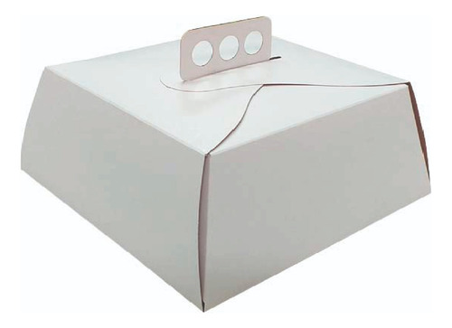 Caja Para Torta Blanca Lisa 34x34x15 - 10 Unidades