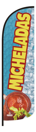 Funda Para Bandera P. Micheladas Con Camarones(4x1) Michelada Con Camarones Azul
