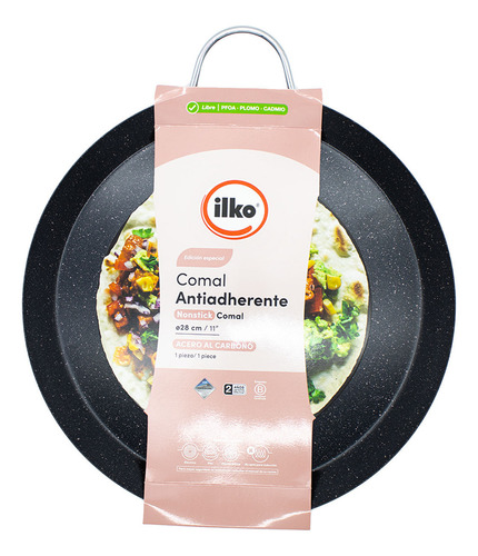 Comal Redondo 28cm Rosa Ilko