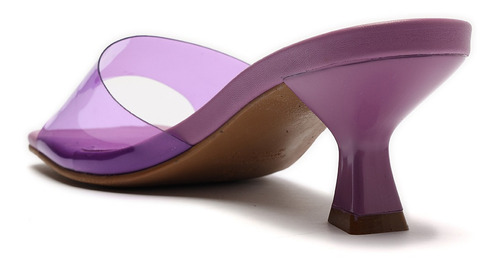 Imagem 5 de 7 de Sandália Feminina Mule Salto Fino Tira Vinil - My Shoes