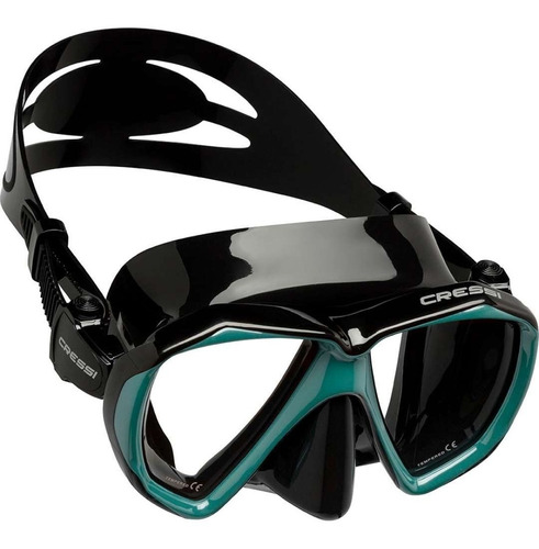 Máscara De Mergulho Cressi Ranger Silicone Snorkel E Apneia Cor Preto/verde