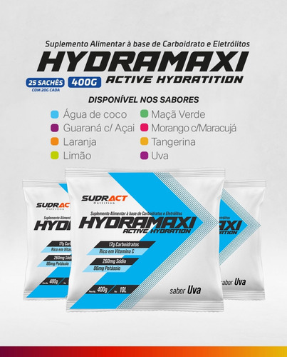 Isotônico Hydramaxi 400g - Sudract Sabor Laranja