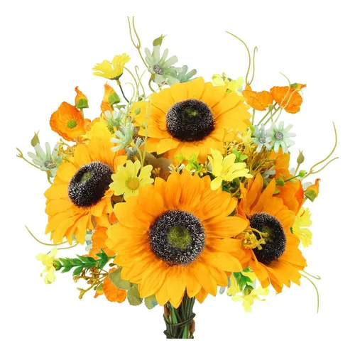 comprar Cewor Flores Artificiales De Girasoles, Ramo De Flores Falsa