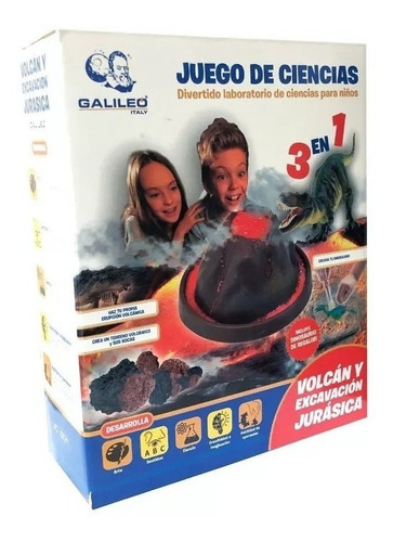 Juego De Ciencia Con Volcan Y Excavación Jurasica Galileo