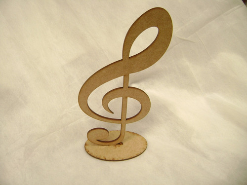 15 Notas Musicais Clave De Sol 15 Cm Altura  Mdf Laser