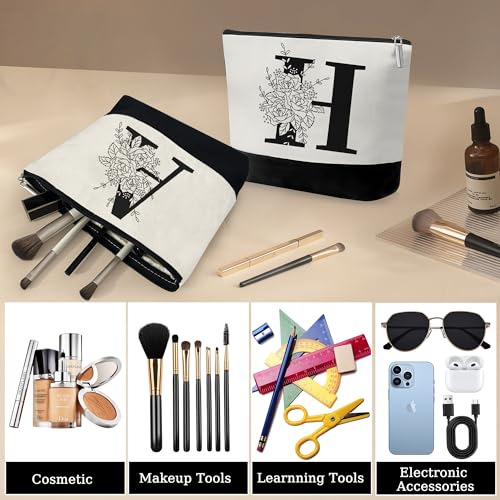 Taza De Vidrio Personalizada Y Set De Bolsa De Maquillaje -