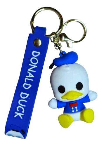 Llavero De Goma Pvc + Correa Personaje Pato Donal Looney
