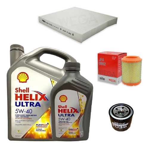 Kit 3 Filtros + 5l Aceite Shell 5w40 Jeep Compass 2.4 Wega