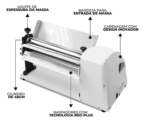 Cilindro Eletrico Massa Pizza Pão Mono Bivolt Pastel Saro