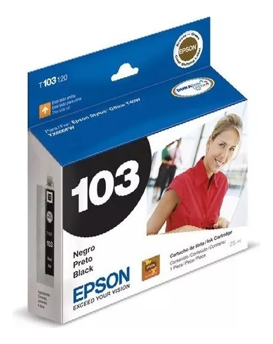 Cartucho Epson T103120 Negro #103 25ml  Vencido