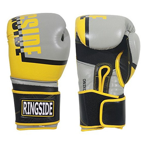 Guantes De Boxeo Ringside Omega Sparring, 14oz, Plata/amaril