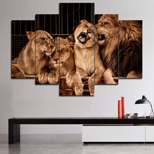 Cuadros Polípticos Familia Cuatro Leones (110x80 Cm)