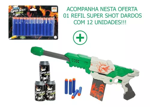 Super Arma Nerf Shooting Atira Dardos Grande 60cm + Cartucho