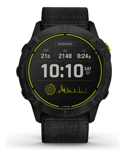 Smartwatch Garmin Enduro Titanio con revestimiento de DLC negro con correa de nailon UltraFit negra