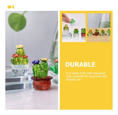 Adornos Para Coche Con Forma De Cactus De Cristal, En Maceta